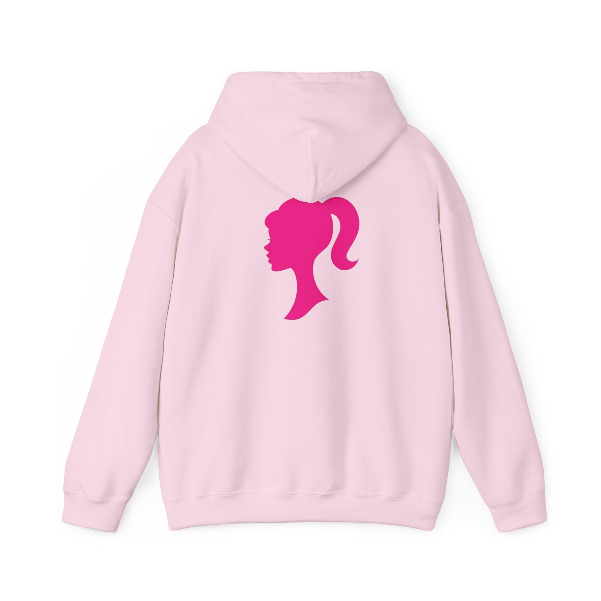 Barbie Logo Hoodie – Pink Script & Silhouette Pullover