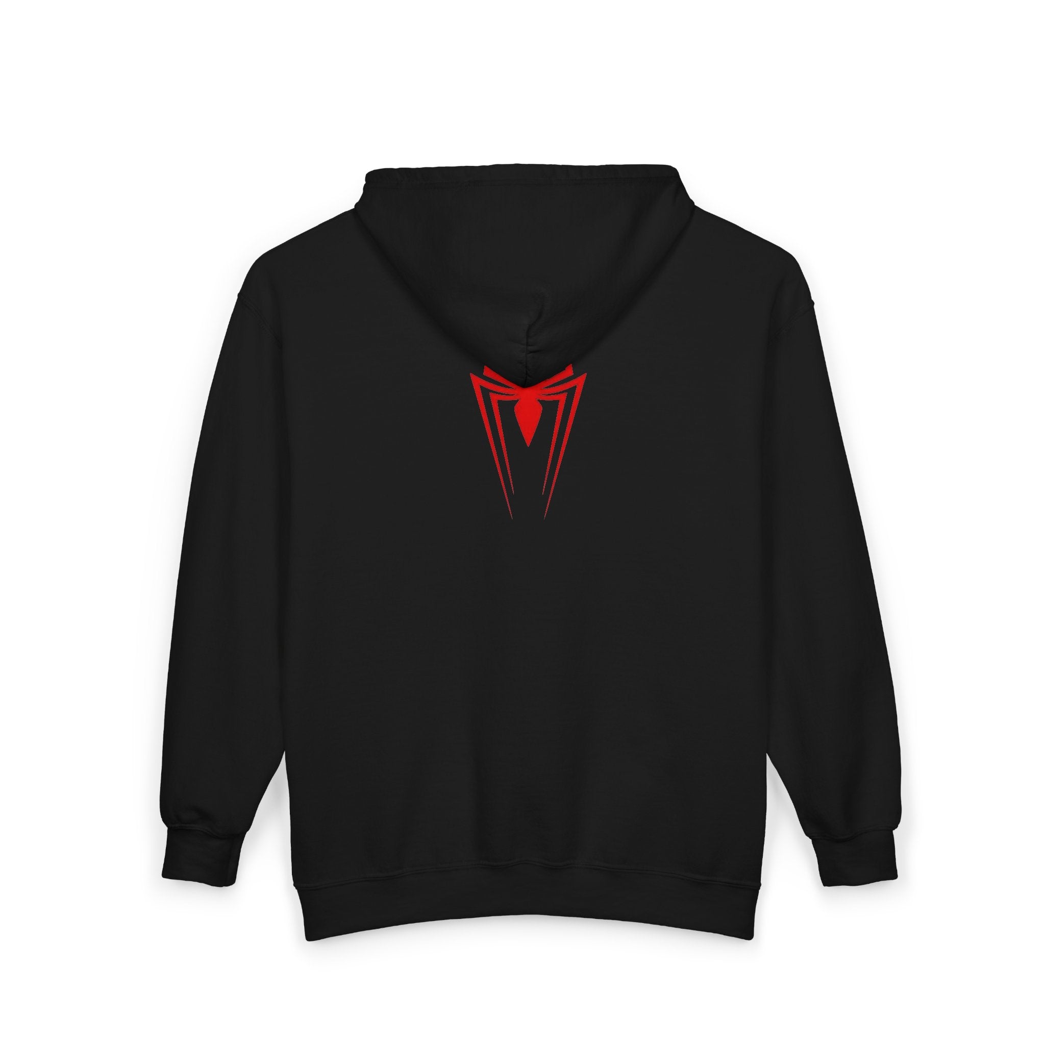 Spider Heart Zip Hoodie — Red Spider Emblem Full-Zip Sweatshirt