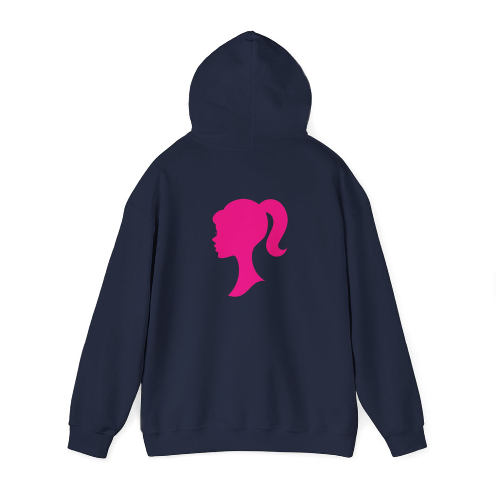 Barbie Logo Hoodie – Pink Script & Silhouette Pullover