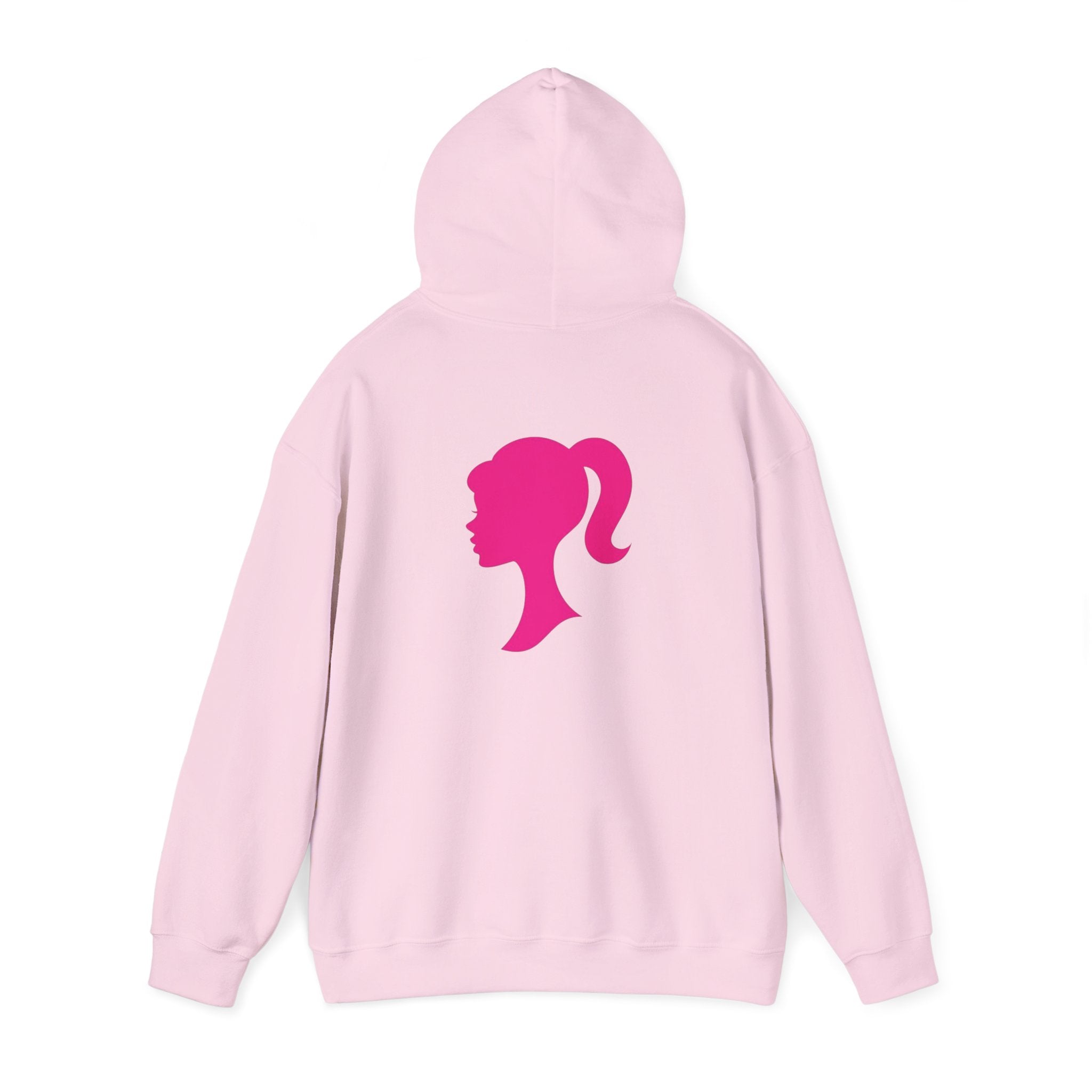 Barbie Logo Hoodie – Pink Script & Silhouette Pullover