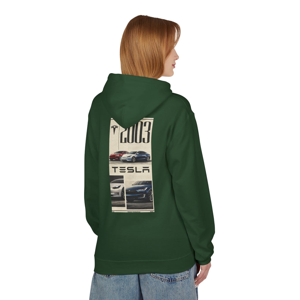 Tesla Cars Graphic Hoodie - 2003 Retro Logo Back Print (Kopya)