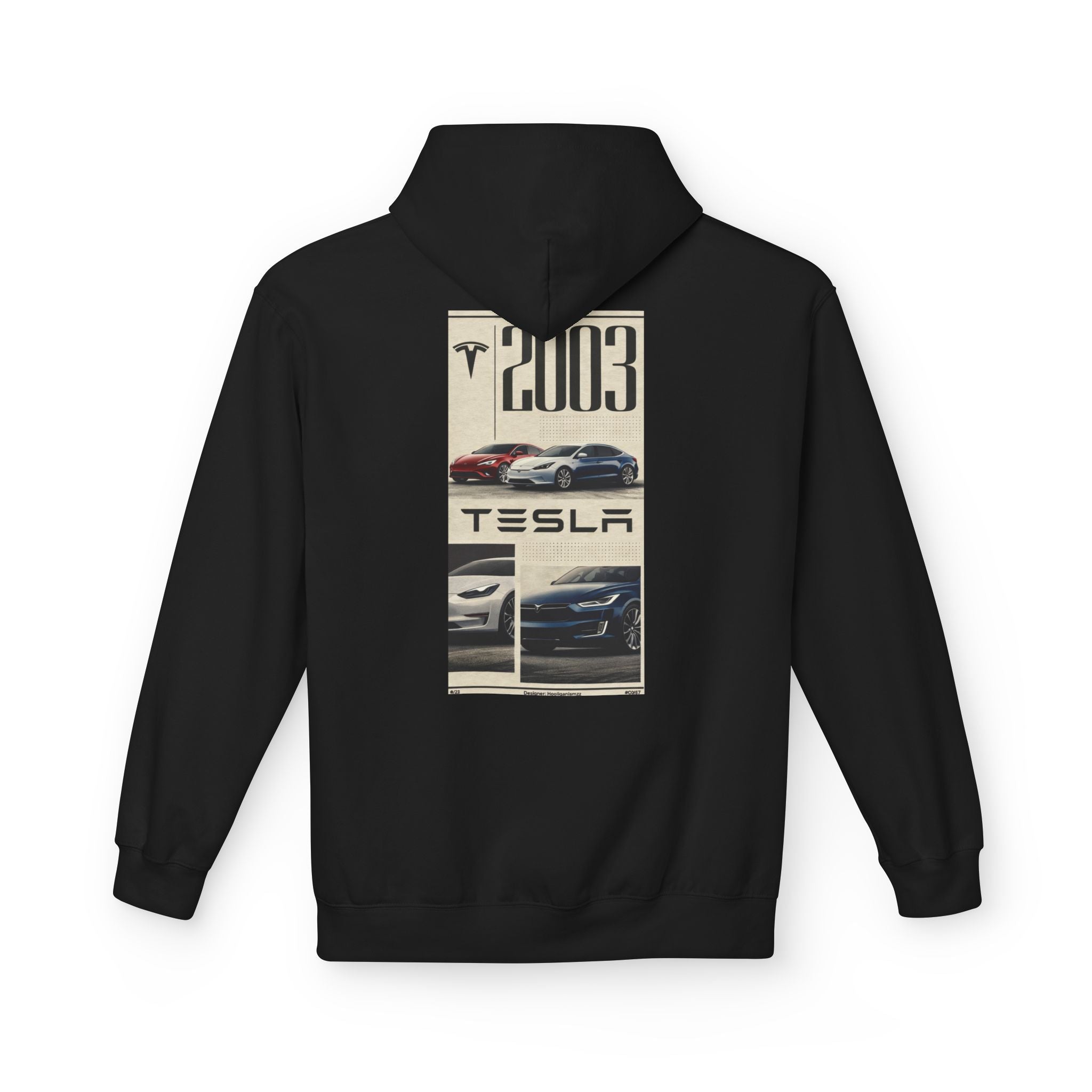 Tesla Cars Graphic Hoodie - 2003 Retro Logo Back Print (Kopya)