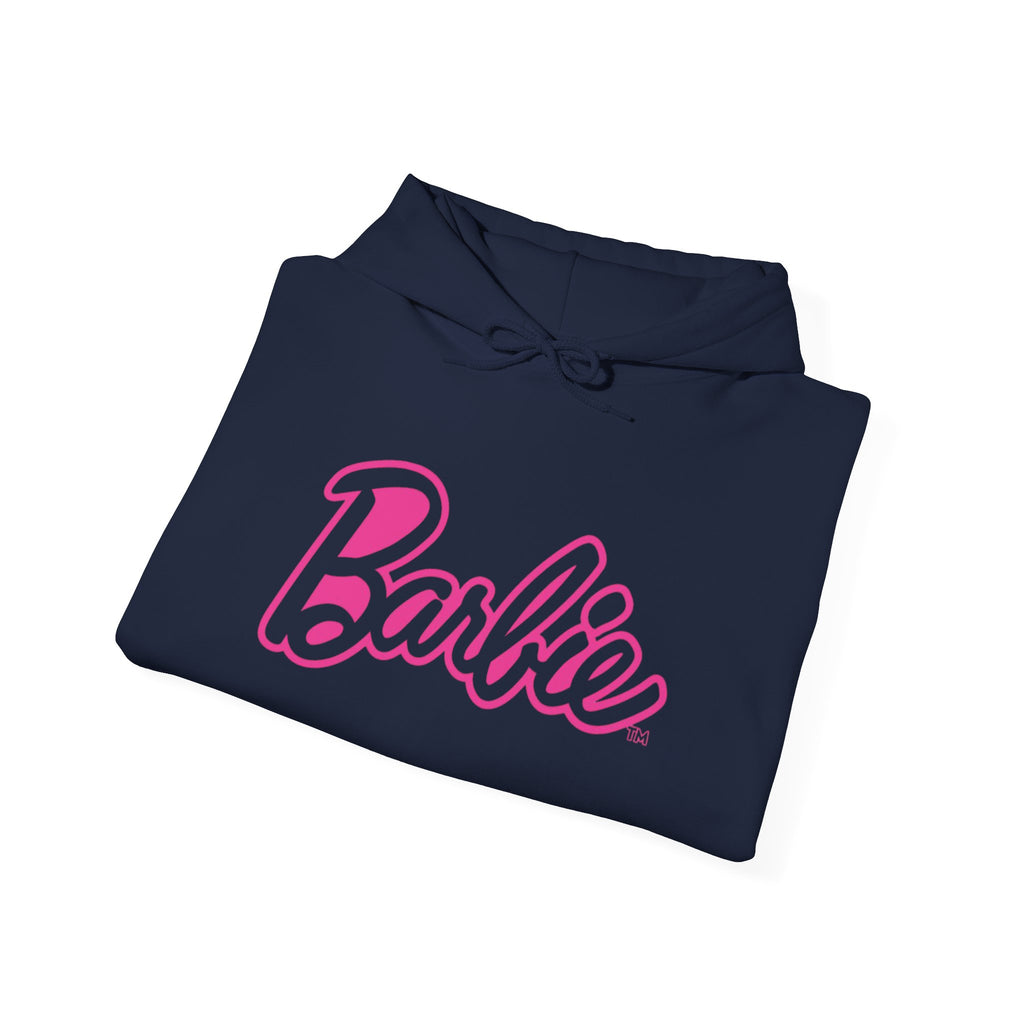 Barbie Logo Hoodie – Pink Script & Silhouette Pullover