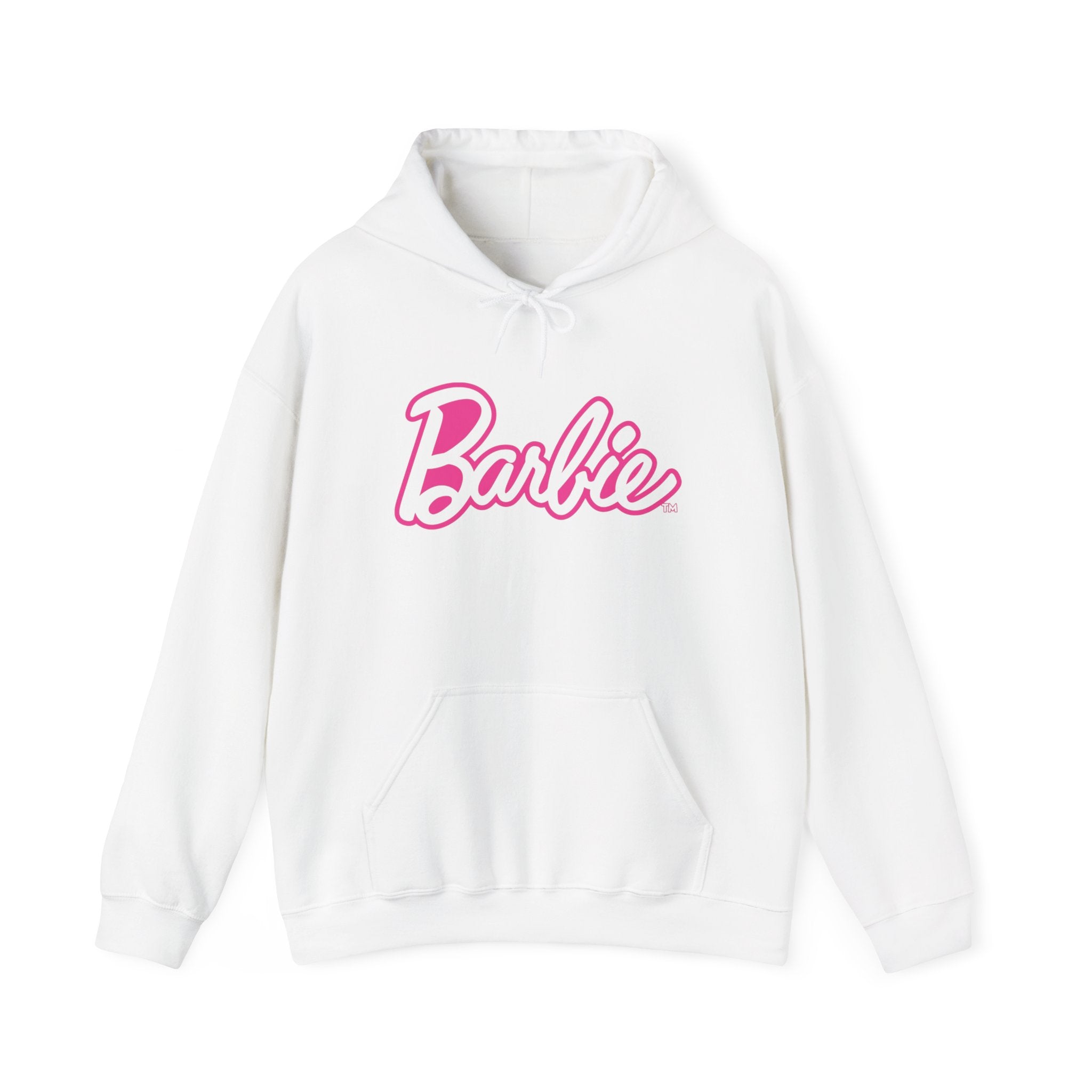 Barbie Logo Hoodie – Pink Script & Silhouette Pullover