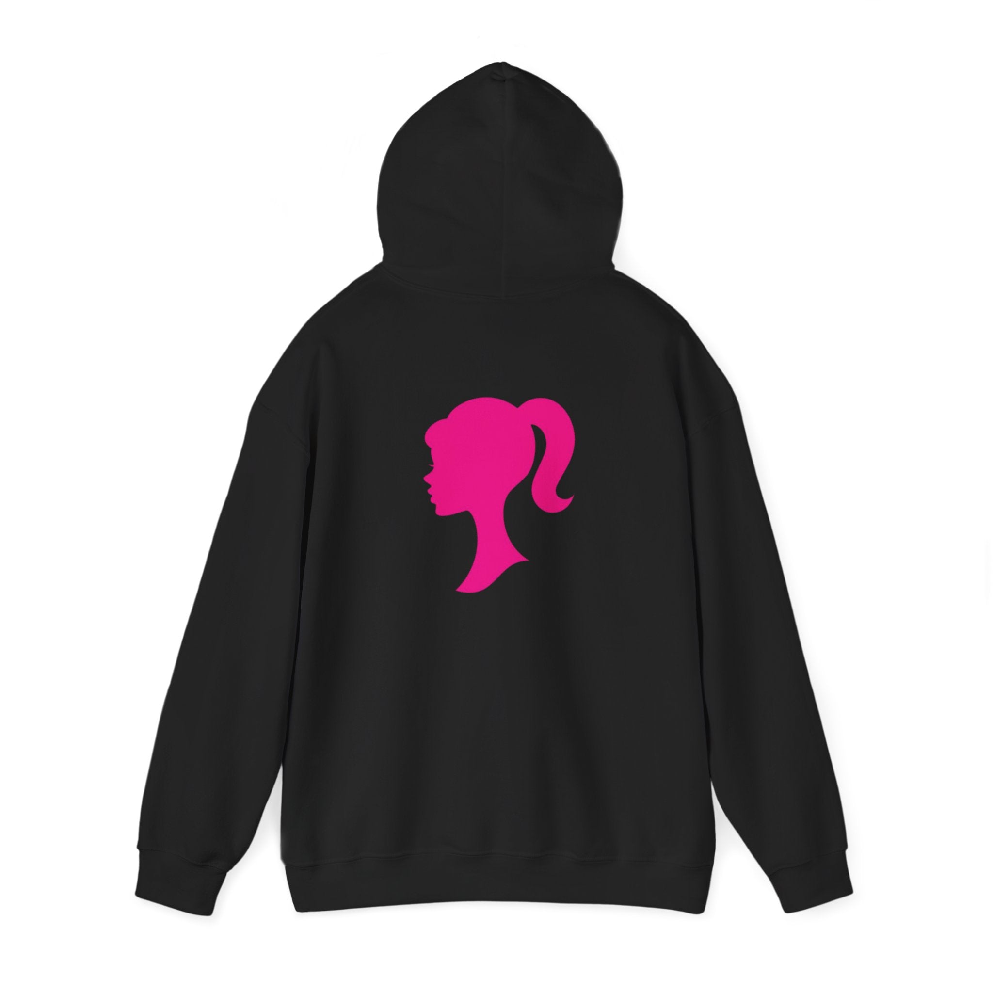 Barbie Logo Hoodie – Pink Script & Silhouette Pullover