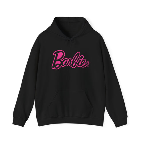 Barbie Logo Hoodie – Pink Script & Silhouette Pullover