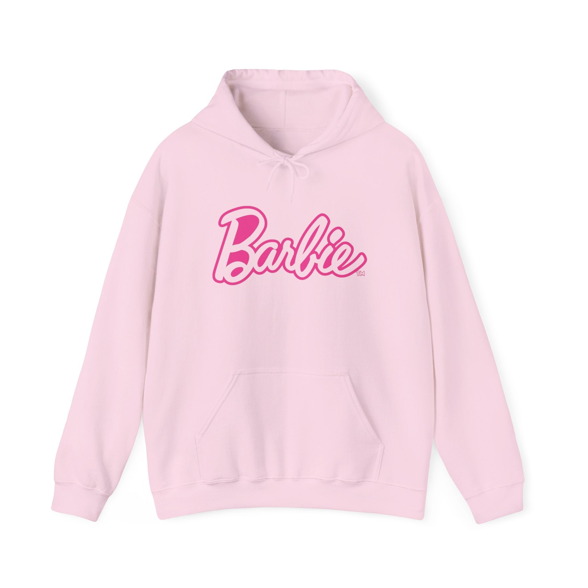 Barbie Logo Hoodie – Pink Script & Silhouette Pullover