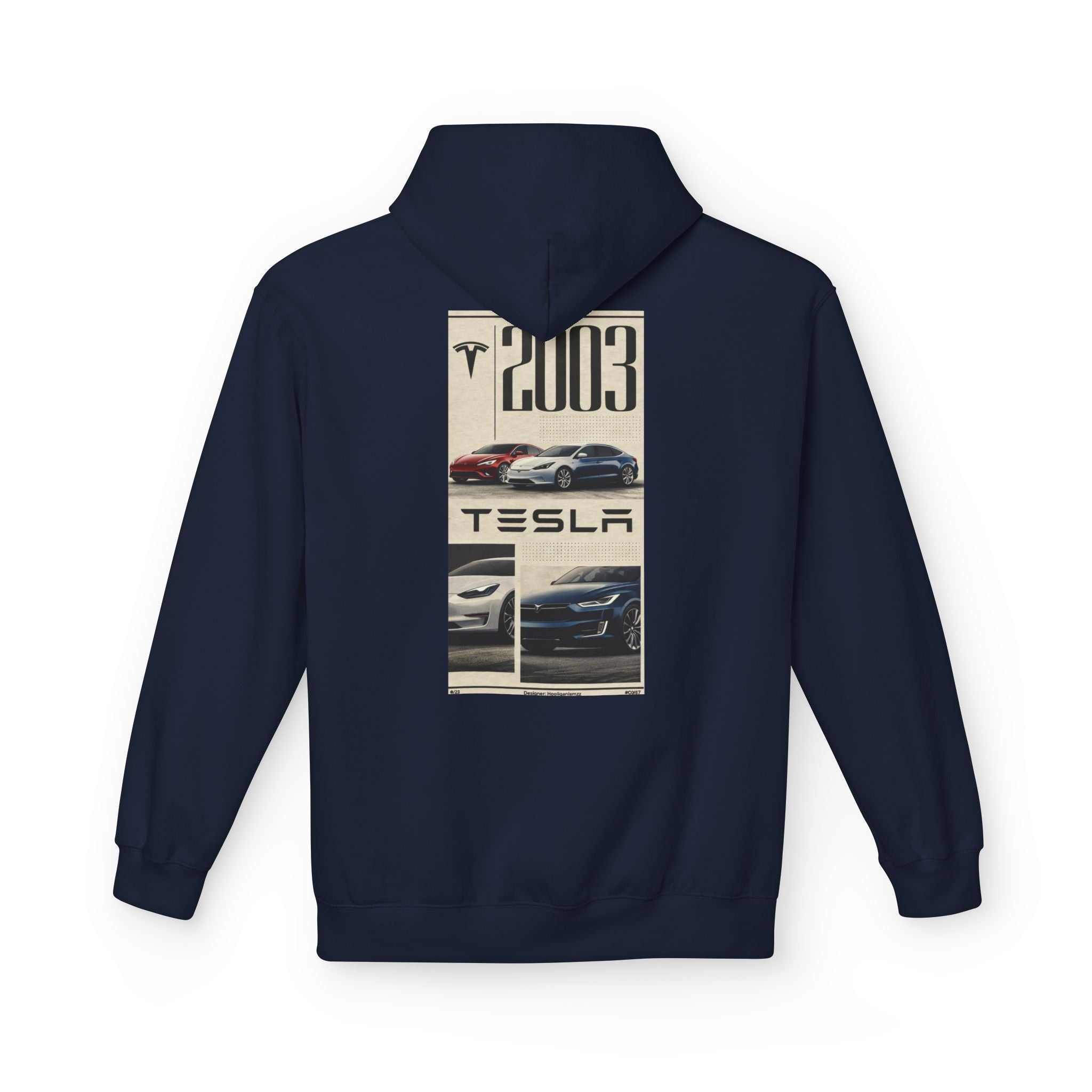 Tesla Cars Graphic Hoodie - 2003 Retro Logo Back Print (Kopya)