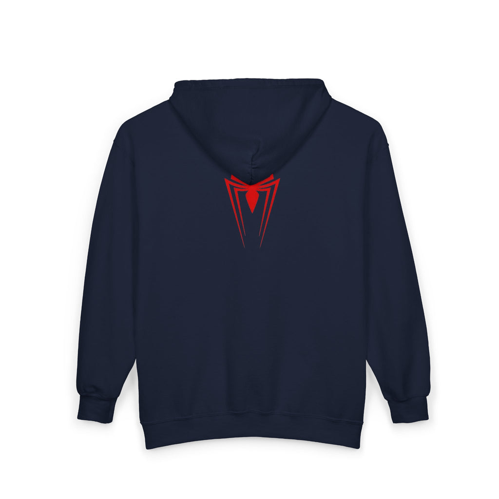 Spider Heart Zip Hoodie — Red Spider Emblem Full-Zip Sweatshirt
