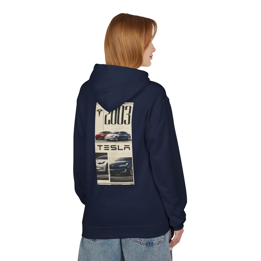 Tesla Cars Graphic Hoodie - 2003 Retro Logo Back Print (Kopya)
