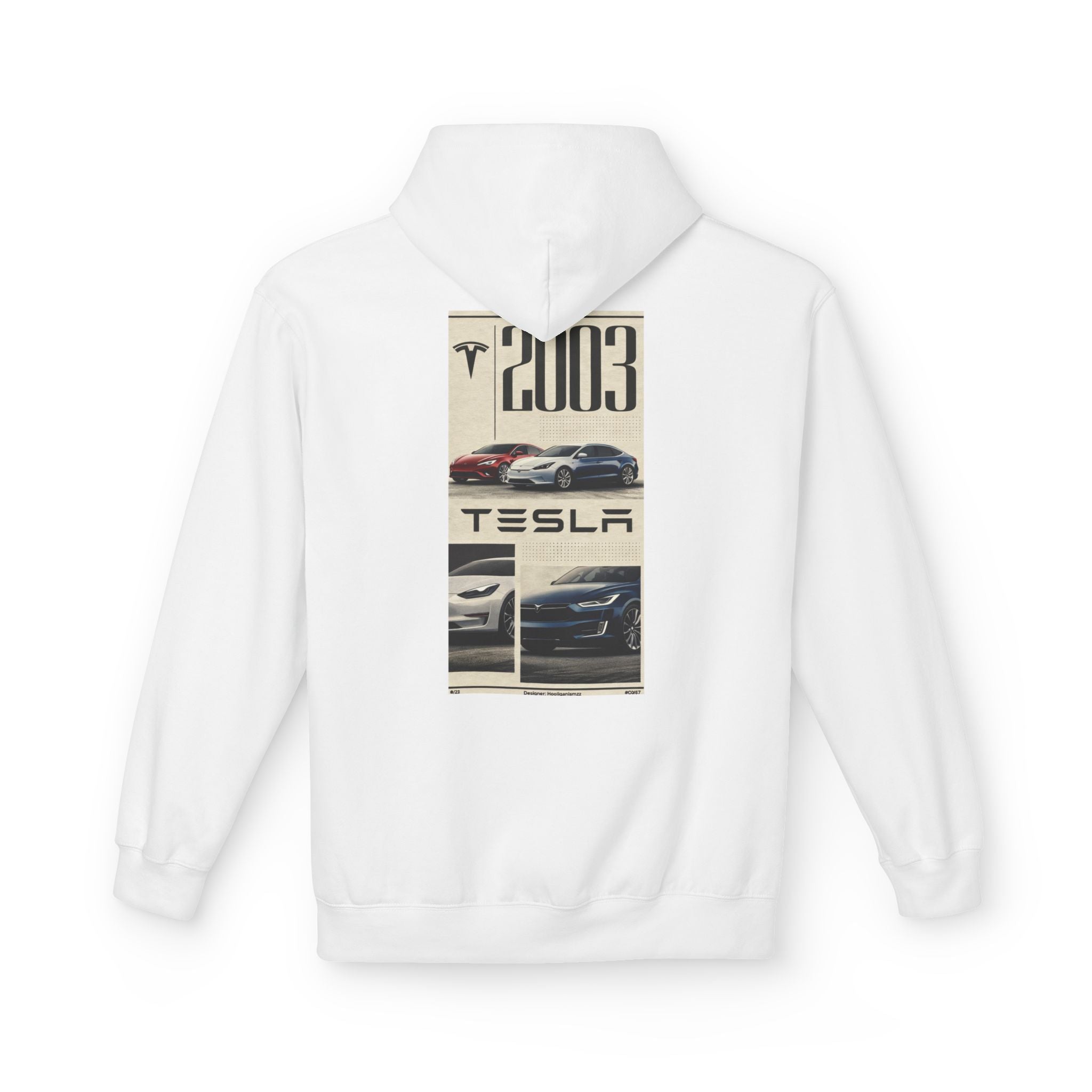 Tesla Cars Graphic Hoodie - 2003 Retro Logo Back Print (Kopya)