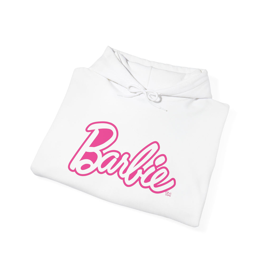 Barbie Logo Hoodie – Pink Script & Silhouette Pullover