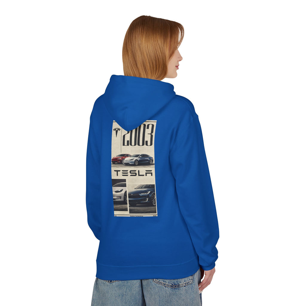Tesla Cars Graphic Hoodie - 2003 Retro Logo Back Print (Kopya)